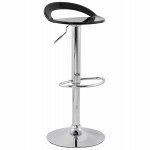 MOSELLE stool round design in ABS (high-strength polymer) and chrome metal (black)