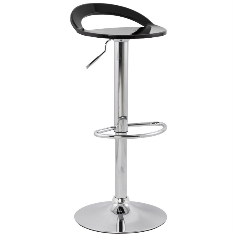 MOSELLE stool round design in ABS (high-strength polymer) and chrome metal (black) - image 16109