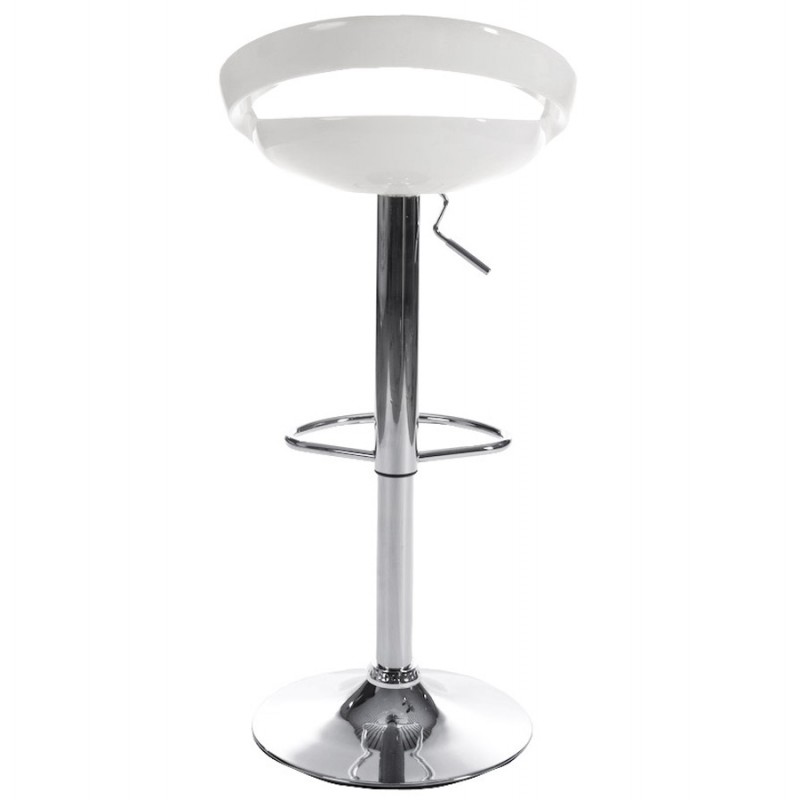 ALLIER Stool round in ABS (high-strength polymer) and chrome metal (white) - image 16612