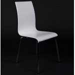 Chaise polyvalente OUST en bois ou dérivé et métal chromé (blanc)