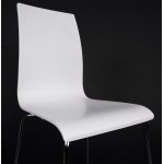 Stuhl vielseitige OUST Holz oder abgeleiteten und Chrom Metall (weiß)