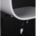 Stuhl vielseitige OUST Holz oder abgeleiteten und Chrom Metall (weiß)