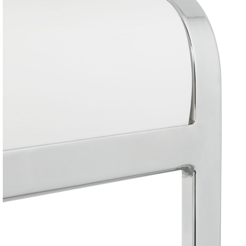 Chaise moderne DURANCE en bois et métal chromé (blanc) - image 16726