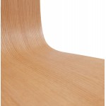 Stuhl zeitgenössische BLAISE in Holz und Chrom Metall (Naturholz)