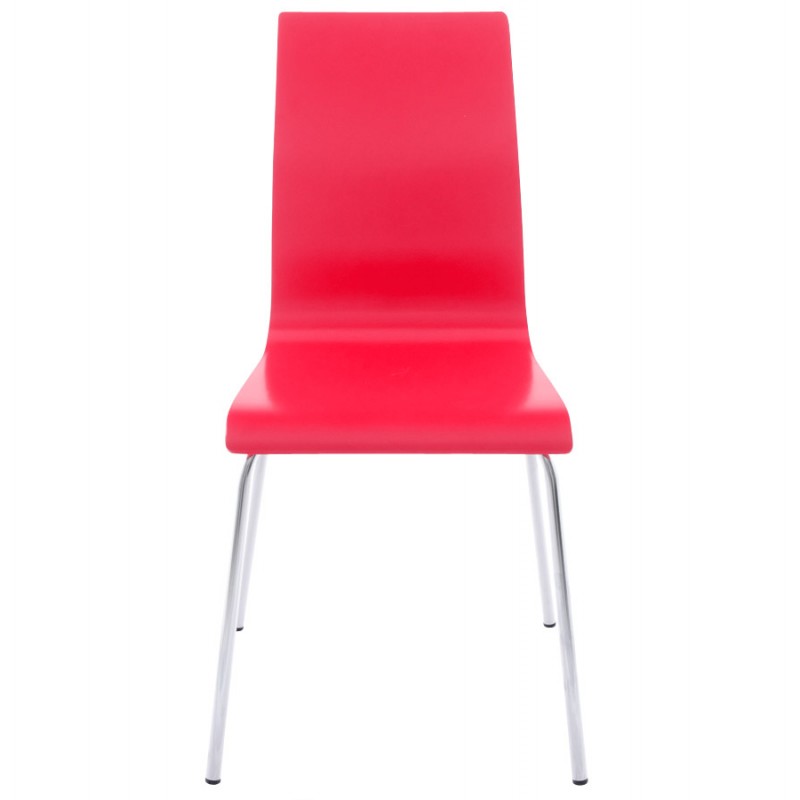 OUST Versatile Chair wood and chrome metal (red) - image 16877