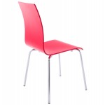 OUST Versatile Chair wood and chrome metal (red)