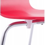 Stuhl vielseitige OUST Holz und Chrom Metall (rot)