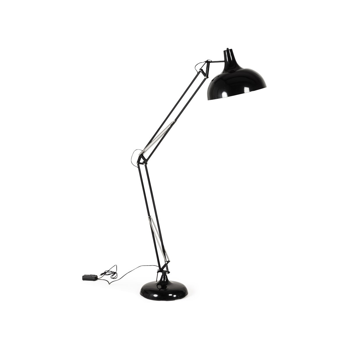 UBERHAUS Lampe sur pied, style projecteur, noir/chrome, 48,42 LS