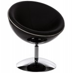 Design rotating armchair GAROE in polyurethane (black)