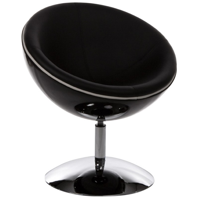Design rotating armchair GAROE in polyurethane (black) - image 18343