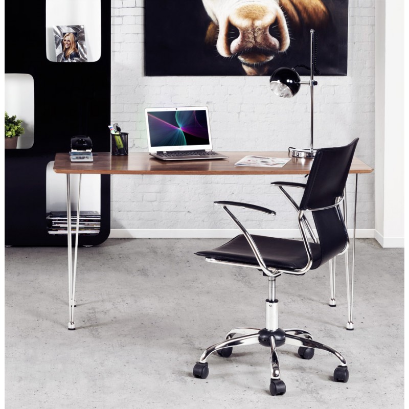 Sedia da ufficio in poliuretano CHIPIE rotante (nero) - image 18431