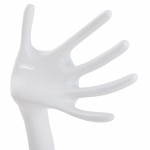 Trägt Schmuck Hände FANY (weiß) poliert Aluminium