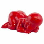 Figurine forme bébé couché LAURE en fibre de verre (rouge)