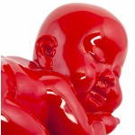 Figurine forme bébé couché LAURE en fibre de verre (rouge)