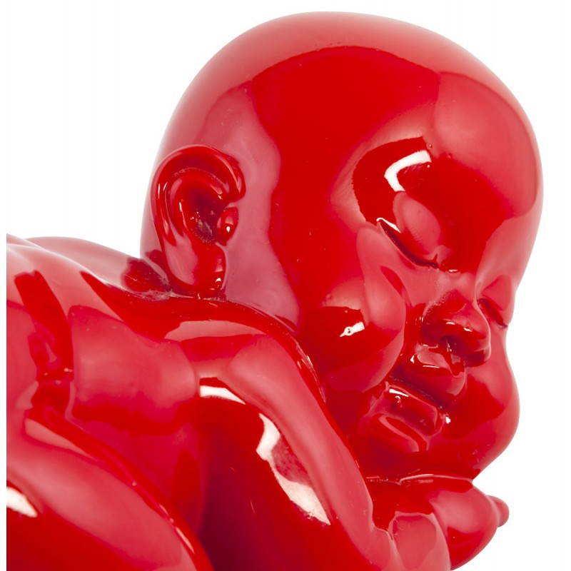 Figurine forme bébé couché LAURE en fibre de verre (rouge) - image 20211