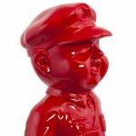 Estatuilla con forma de muñeco de nieve de fibra de vidrio SANY (rojo)