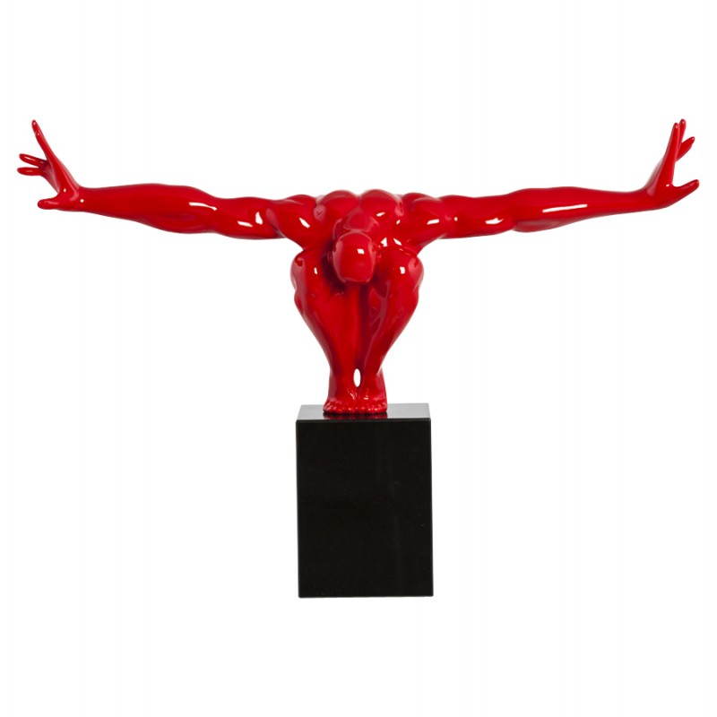 Statuette forme athlète ROMEO en fibre de verre (rouge) - image 20243