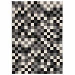 Tapis contemporain et design RONY rectangulaire (noir, gris, blanc)