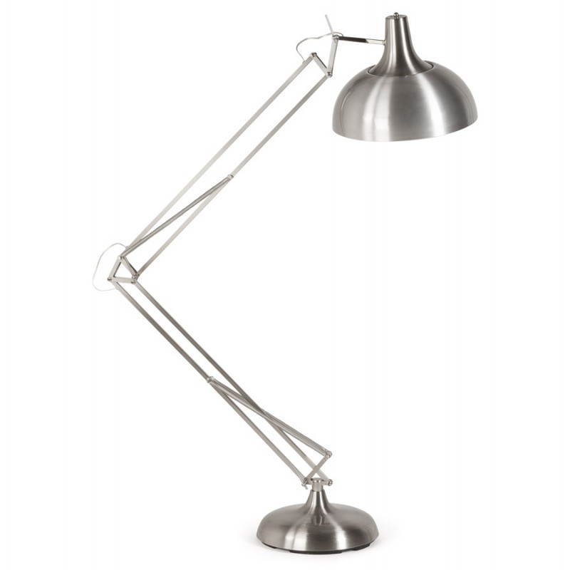 Lampe sur pied design COTINGA en métal brossé (aluminium) - image 20508