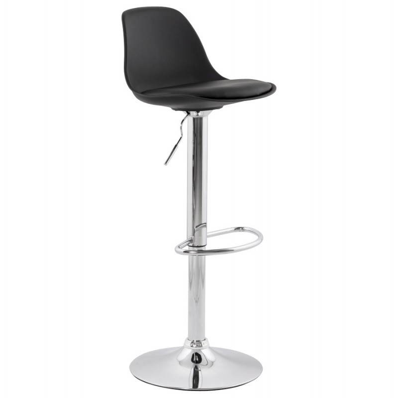 Contemporary round and adjustable bar stool ROBIN (black) - image 20664