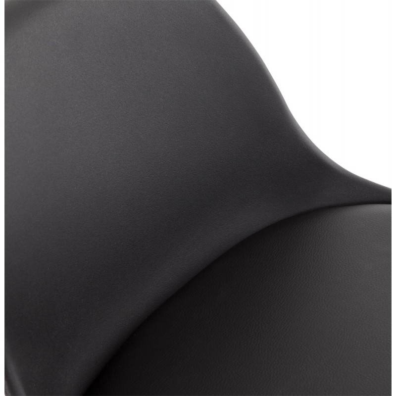 Taburete giratorio barra redonda contemporánea y ajustable ROBIN (negro) - image 20670