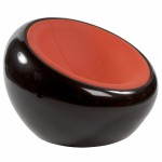 BOULE Sillón moderno de corte minimalista giratorias pies ajustables (negro rojo)