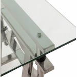 Office design on tempered glass and stainless steel adjustable feet MALDIVES (transparent)