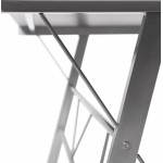 Bureau d'angle design CHILI en acier et verre sécurit teinté (noir)