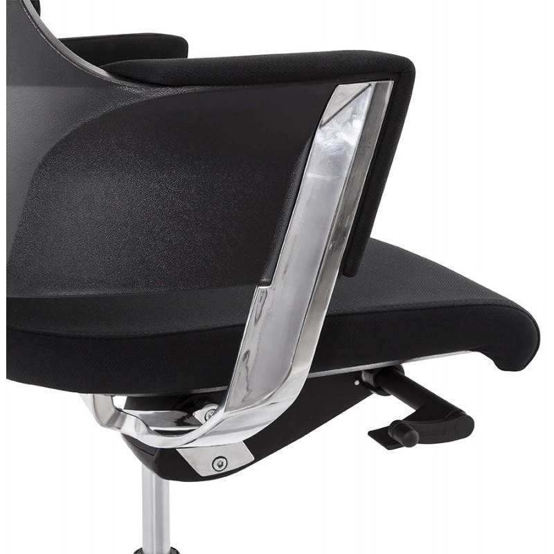 Fauteuil de bureau design ergonomique BARBADES en tissu (noir) - image 21118