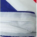 Puff rectangular gigante MILLOT UK en textiles (azul, blanco y rojo)
