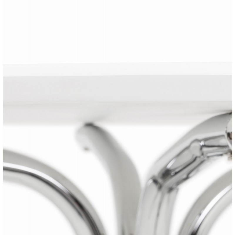 Moderner runder Tisch Kitty aus lackiertem Holz und Metall (Ø 100 cm) (weiß) - image 21380