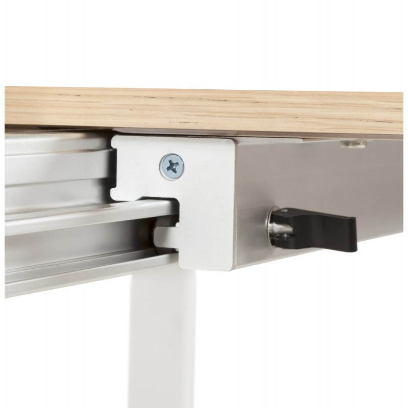 Rechteckige Design-Tisch mit Erweiterungen SOLO furnierte Eiche und Metall (Naturholz) - image 21425