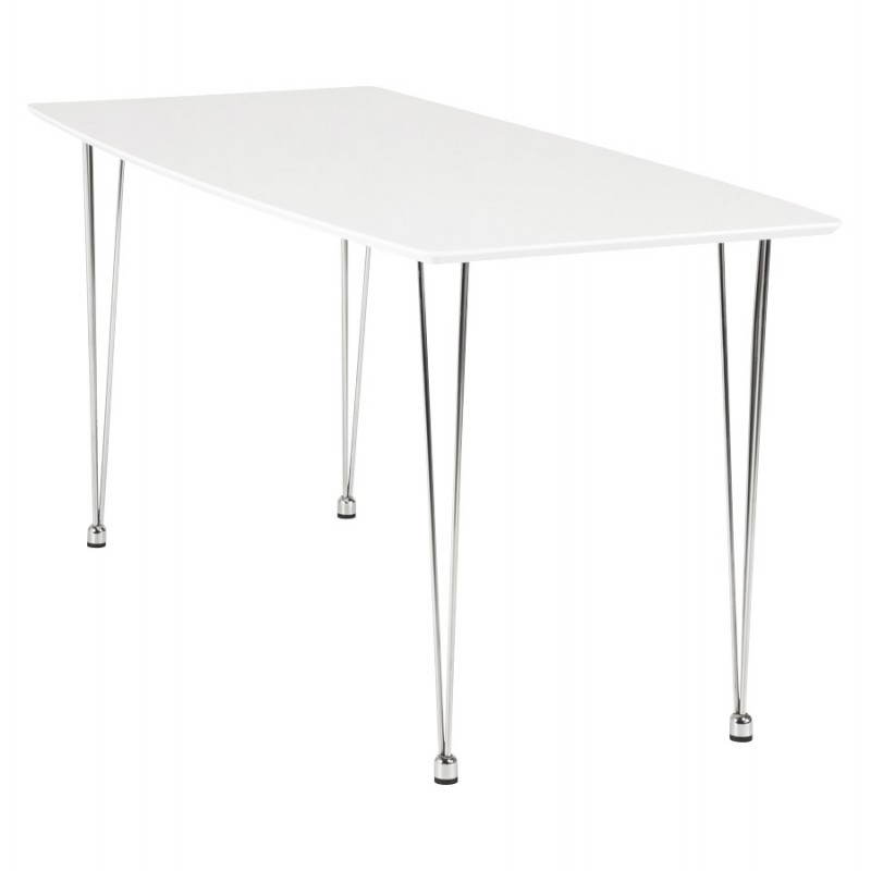 Table design rectangulaire SOPHIE en bois (140cmX70cmX72cm) (blanc) - image 21485