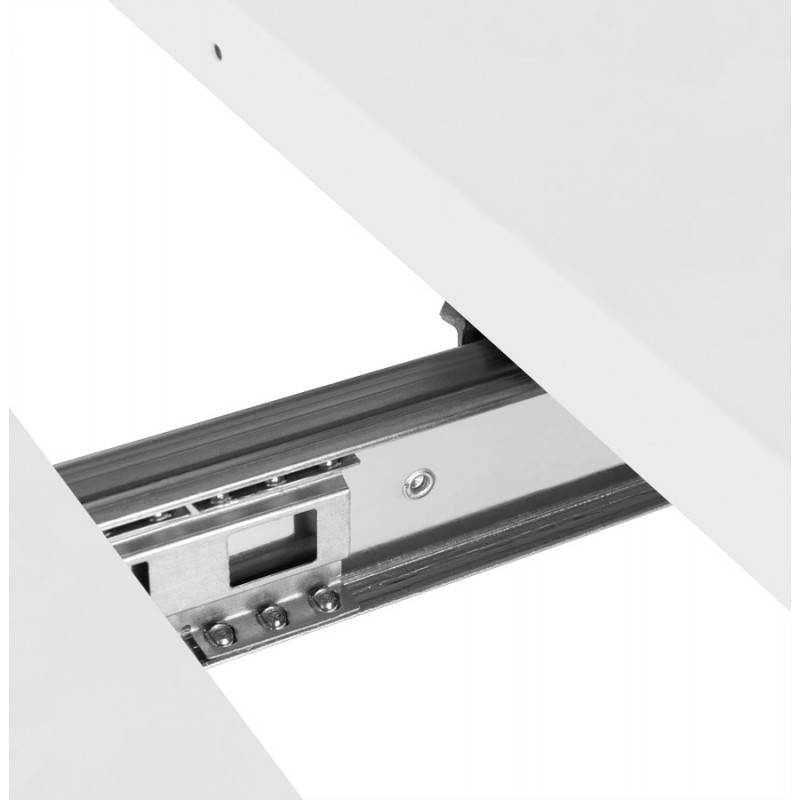 Rechteckige Design-Tisch mit Erweiterungen LOANA aus Holz und Chrom Metall (weiß) - image 21523
