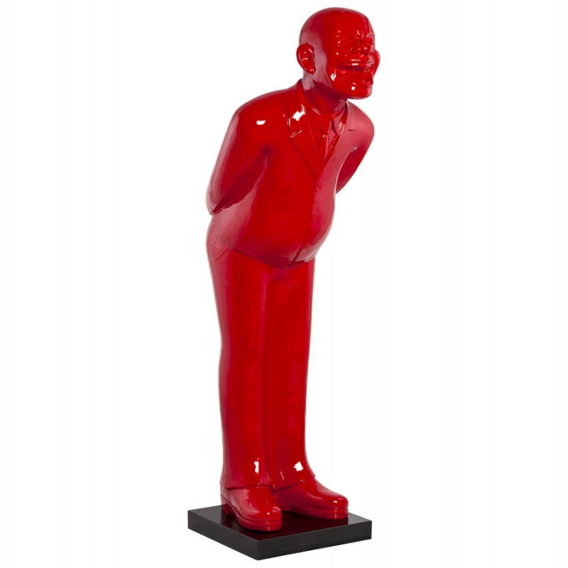 Statue forme groom VALET en fibre de verre (rouge laqué) - image 21657