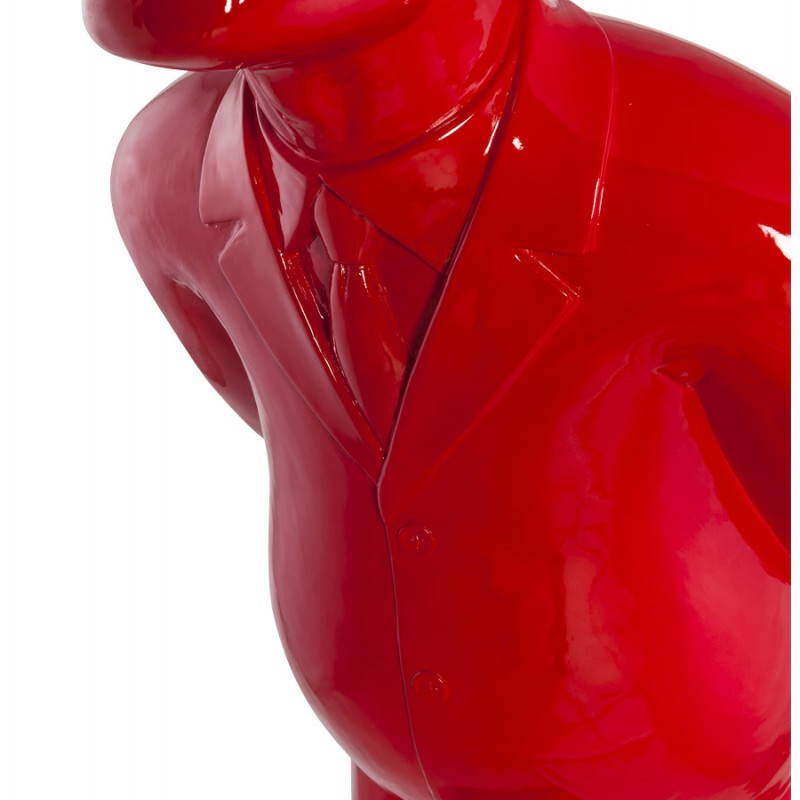 Statue forme groom VALET en fibre de verre (rouge laqué) - image 21666