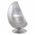 Fauteuil design pivotant OVALO (aluminium et marron)
