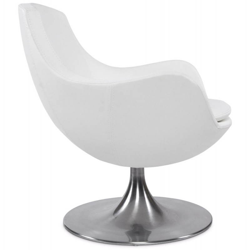 Fauteuil design et contemporain AMOUR en synthétique et aluminium brossé (blanc) - image 22183