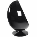 OVALO-Design-Stuhl in Polymer (schwarz) Stoff
