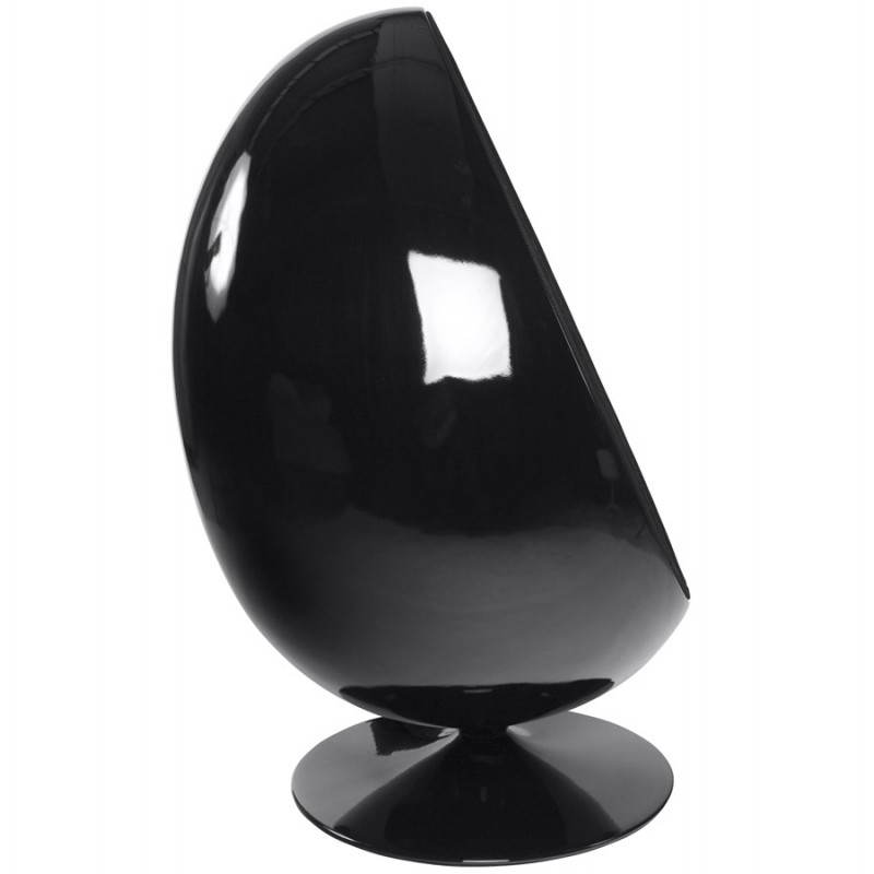 Fauteuil design OVALO en polymère et tissu (noir) - image 22230