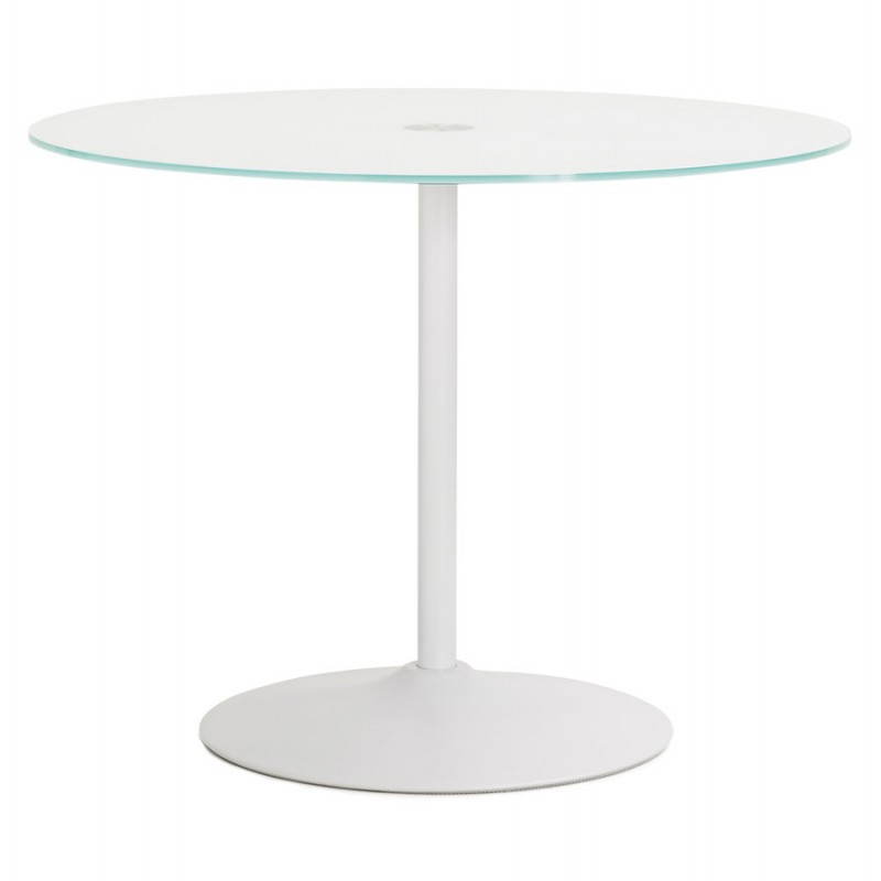 Diseño de Milano de la mesa redonda de vidrio y metal (Ø 100 cm) (blanco) - image 22843