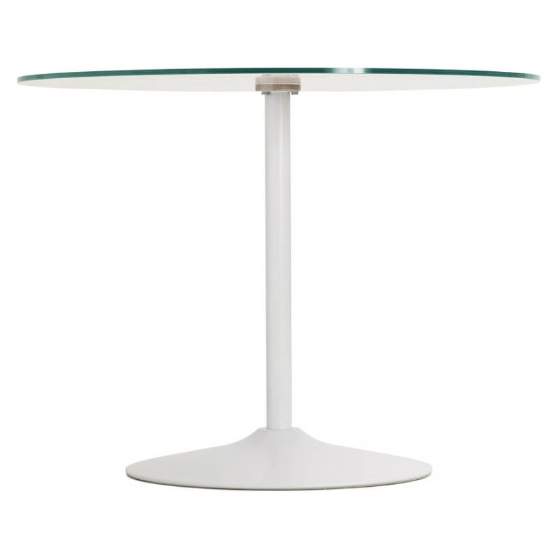 Table design ronde MILAN en verre et métal (Ø 100 cm) (blanc) - image 22845