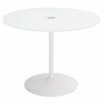 Design Roundtable MILAN glass and metal (Ø 100 cm) (white)