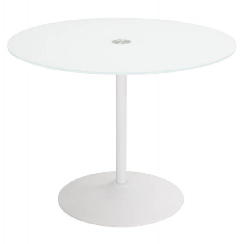 Diseño de Milano de la mesa redonda de vidrio y metal (Ø 100 cm) (blanco) - image 22847