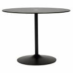 Diseño de Milano de la mesa redonda de vidrio y metal (Ø 100 cm) (negro)