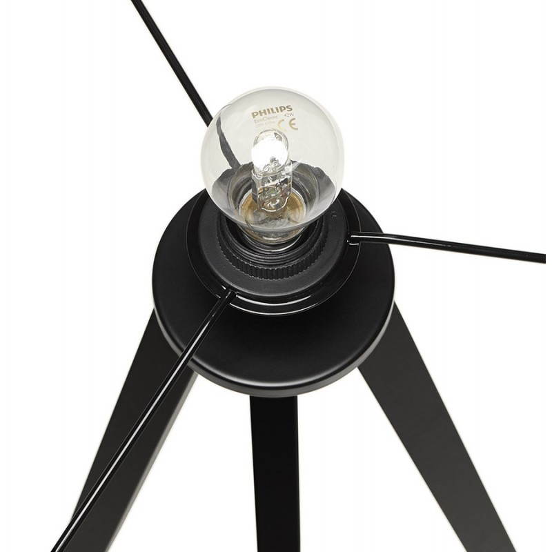 Lampe sur pied de style scandinave TRANI en tissu (gris, noir) - image 23112
