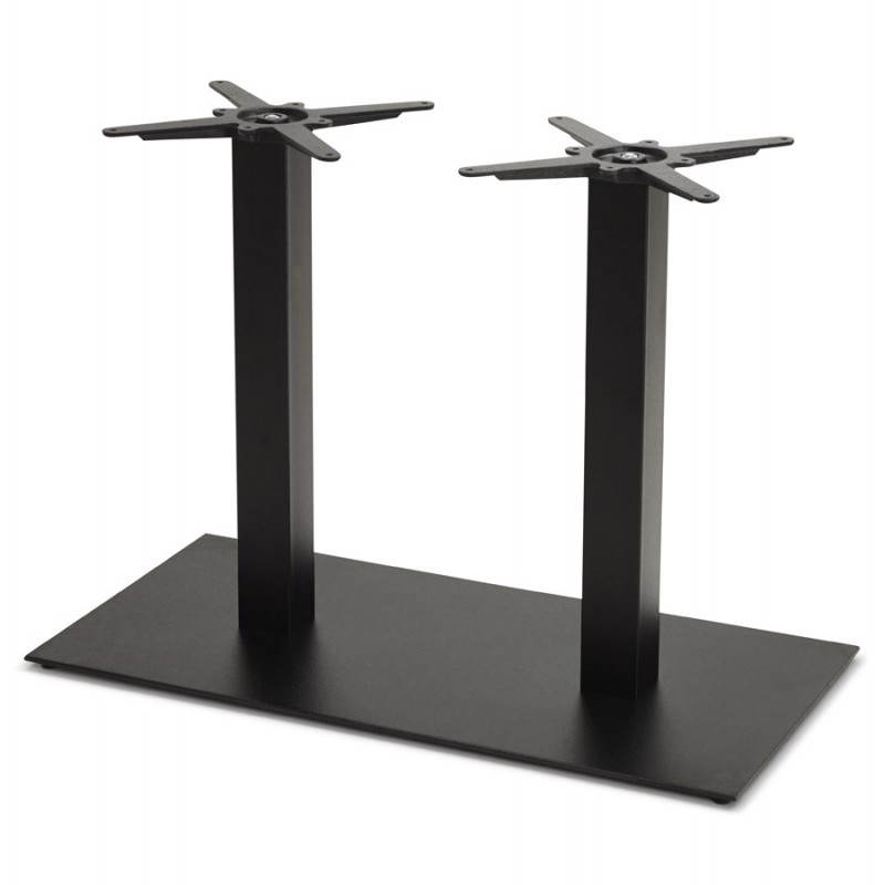 Doppio piede tavolo RAMBOU dipinto in metallo (50cmX100cmX73cm) (nero)