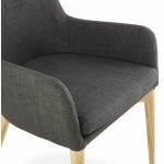 Diseño escandinavo estilo tela silla de BARBARA (gris oscuro)