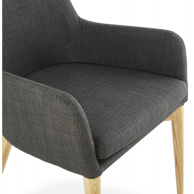 Diseño escandinavo estilo tela silla de BARBARA (gris oscuro) - image 25043