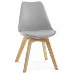 Moderner Stuhl Stil skandinavischen Sirene faux Leder (grau)